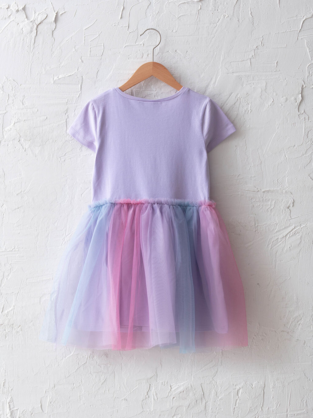 Crew Neck Elsa Printed Short Sleeve Girls' Dress-1
