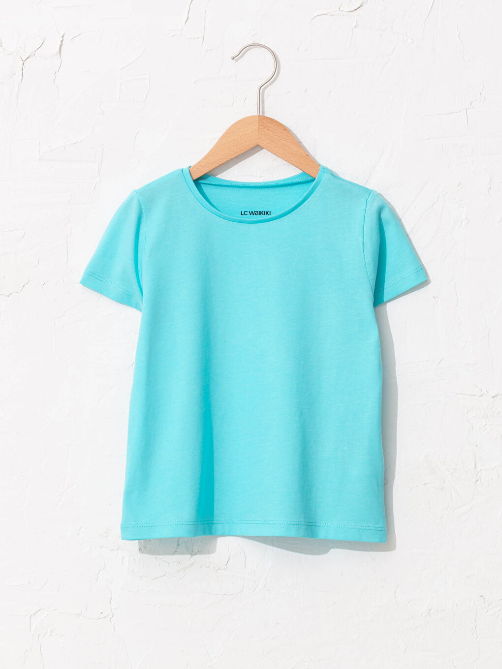 Crew Neck Basic Short Sleeve Cotton Girls T-Shirt