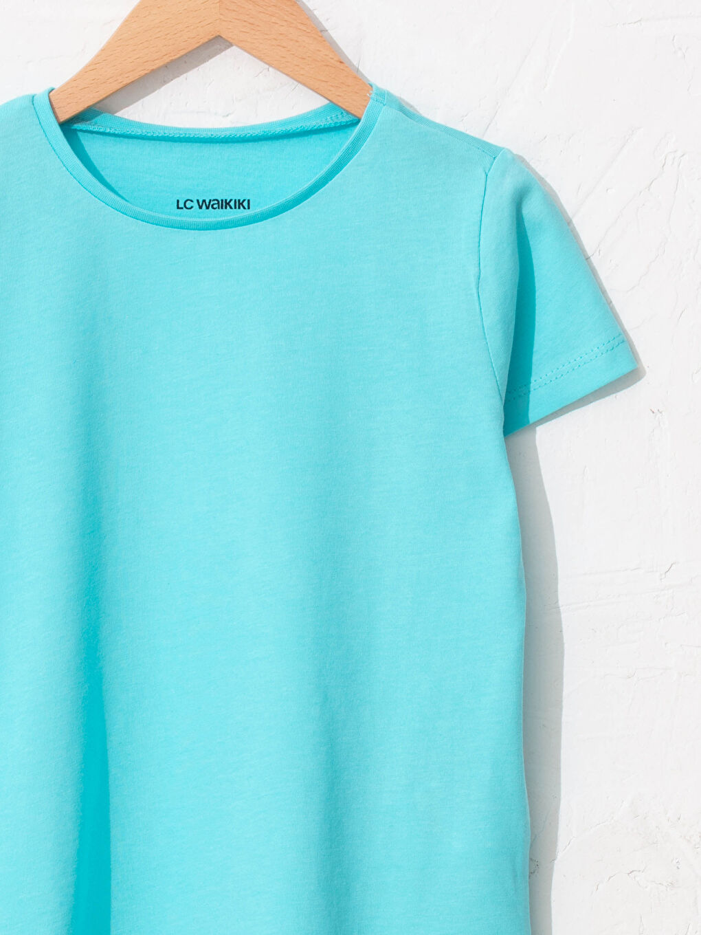 Crew Neck Basic Short Sleeve Cotton Girls T-Shirt-2