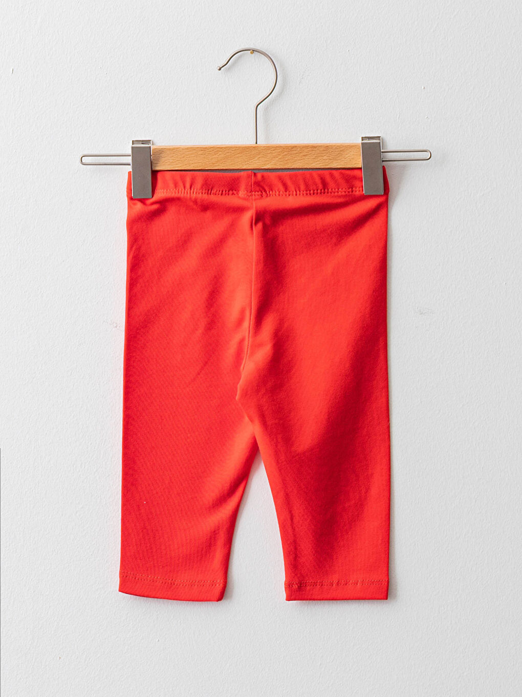 Basic Waist Elastic Baby Girl 3/4 Length Leggings-1