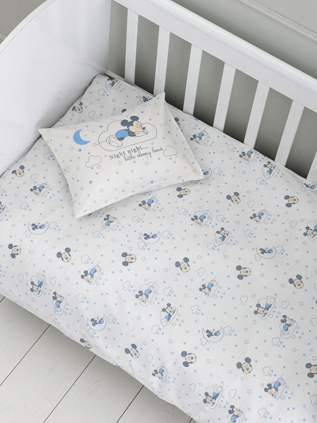 Mickey Mouse Lisanslı Erkek Bebek Dokuma Nevresim Takımı-1