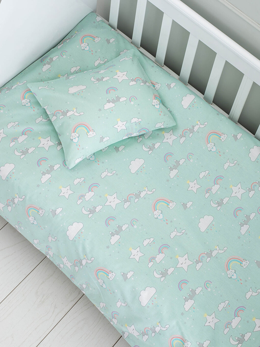 طقم غطاء لحاف أطفال منسوج مطبوع-1