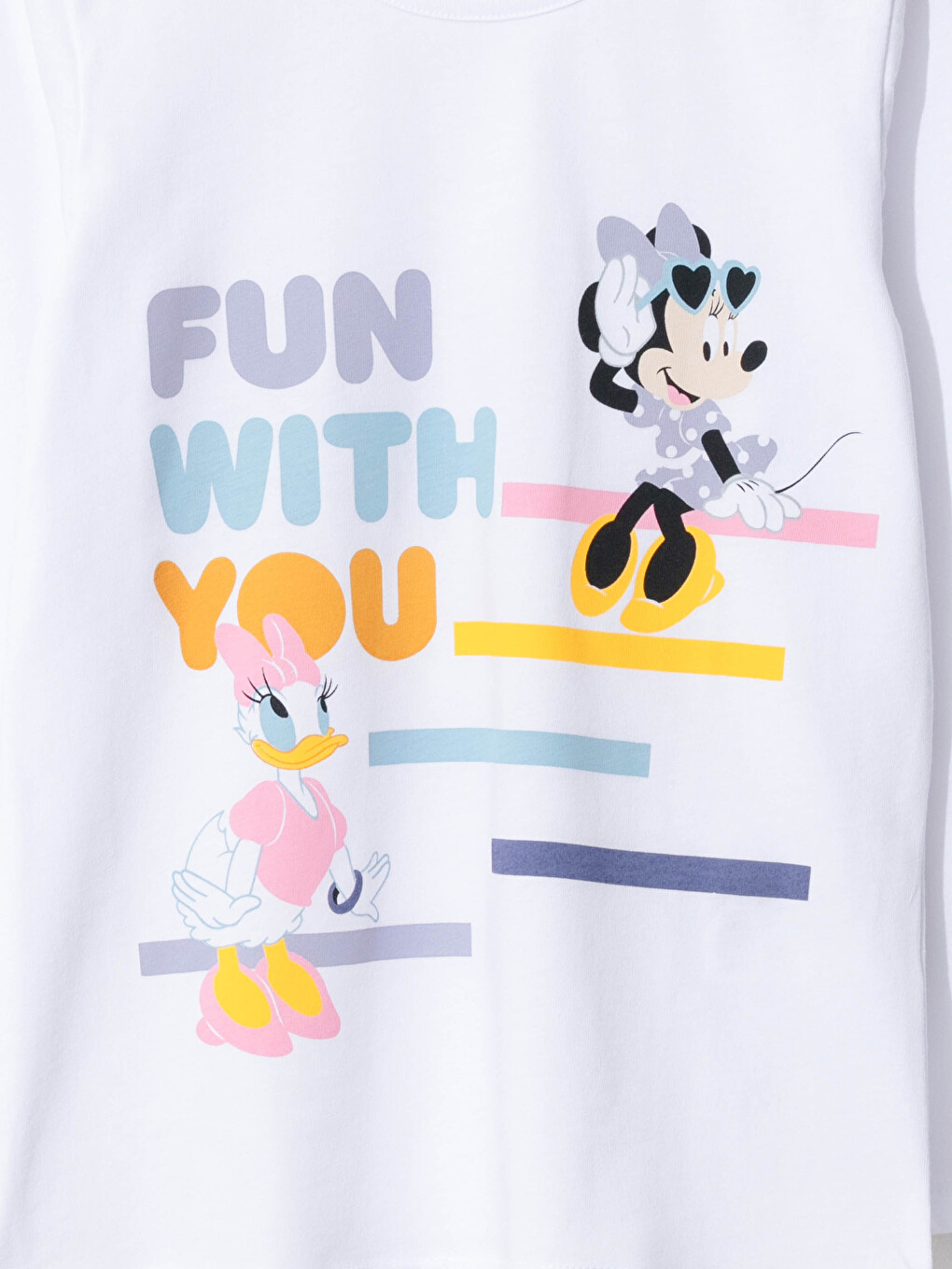 Bisiklet Yaka Disney Baskılı Uzun Kollu Kız Çocuk Pijama Takımı-2