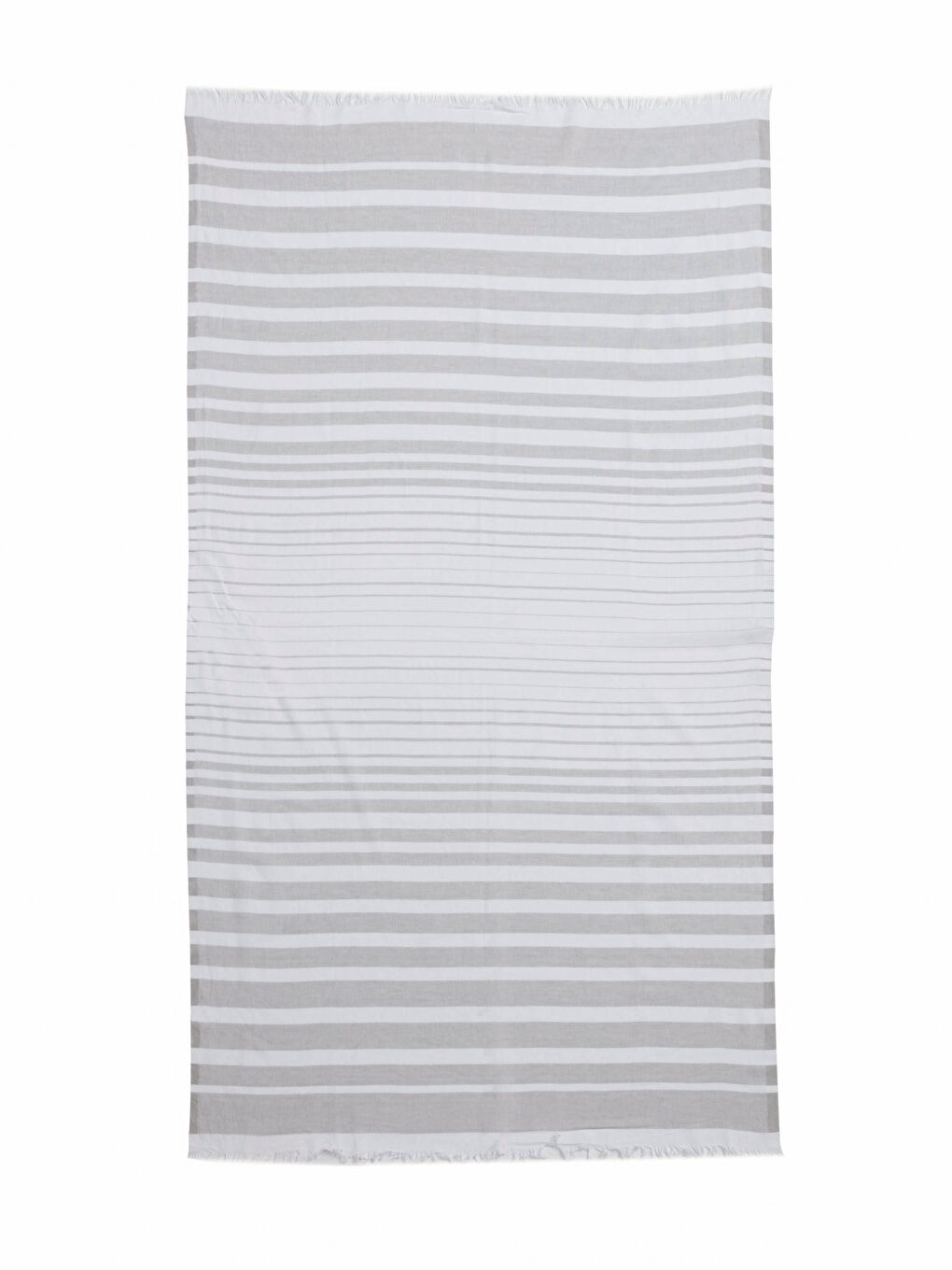 Gri Saçaklı Pamuklu Peştamal Havlu 90x165 cm-1