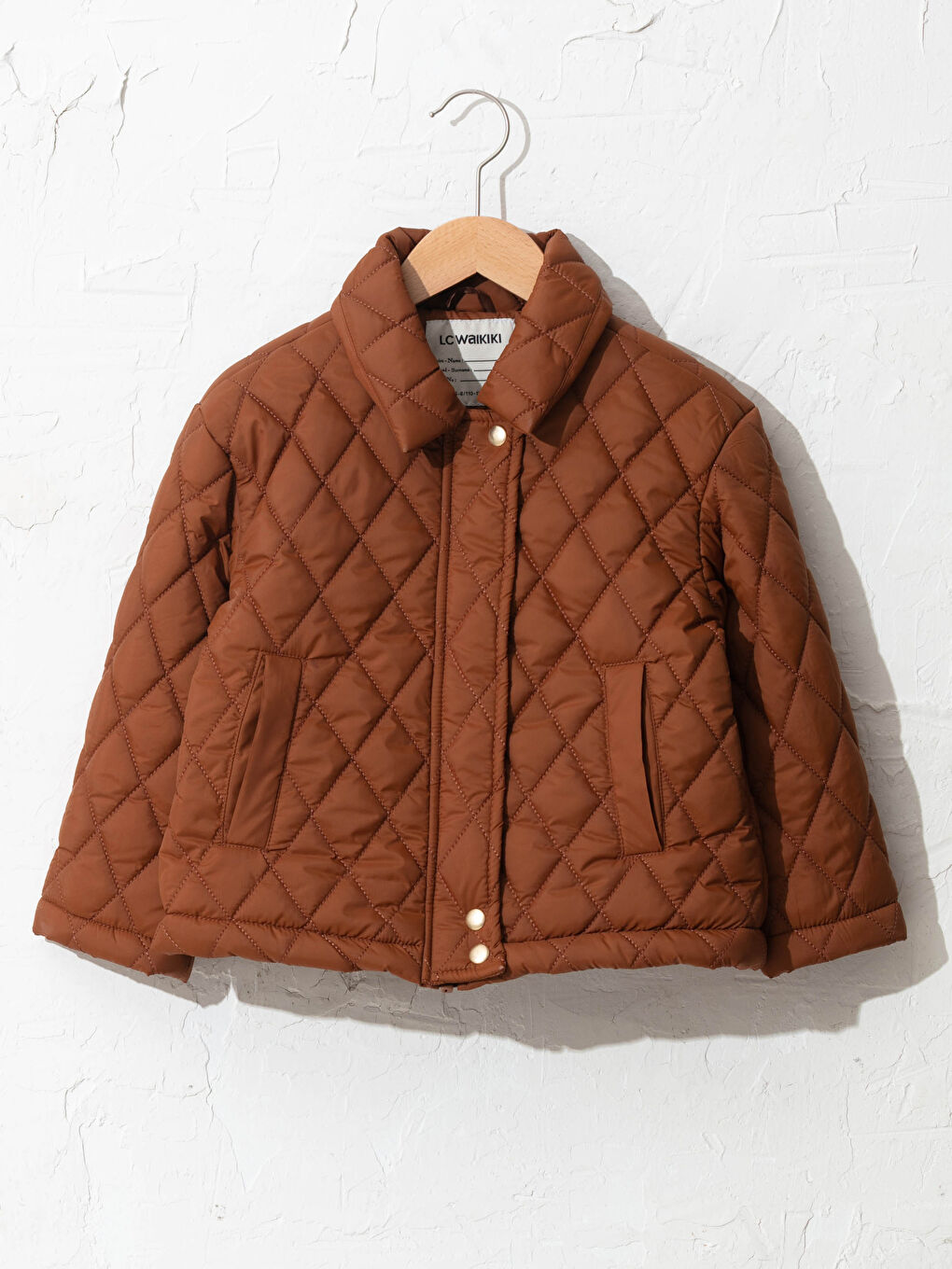 Shirt Collar Quilted Girl Coat