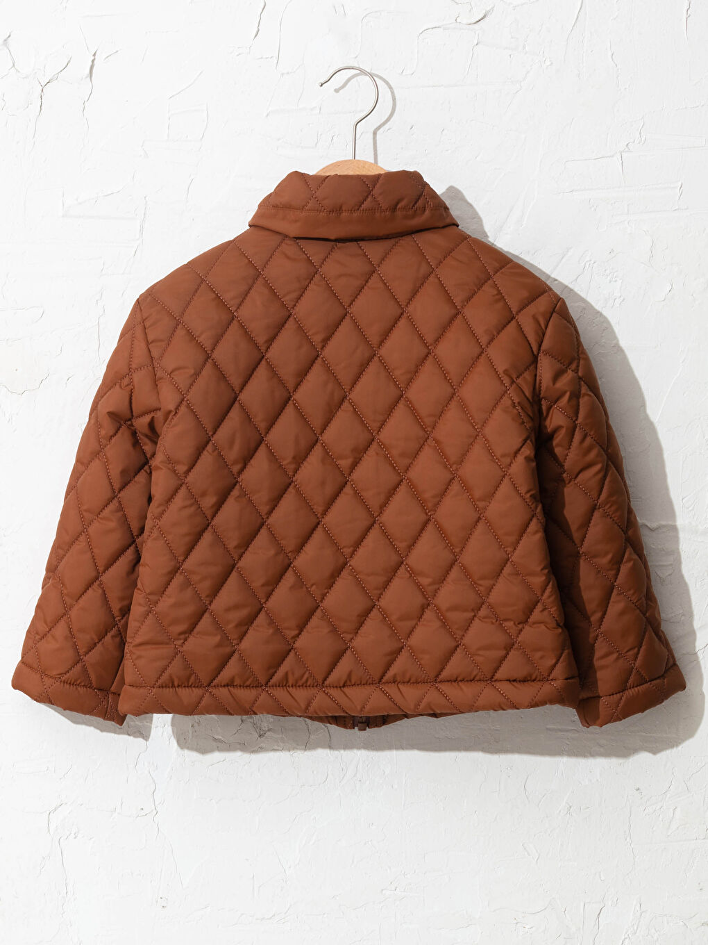 Shirt Collar Quilted Girl Coat-1