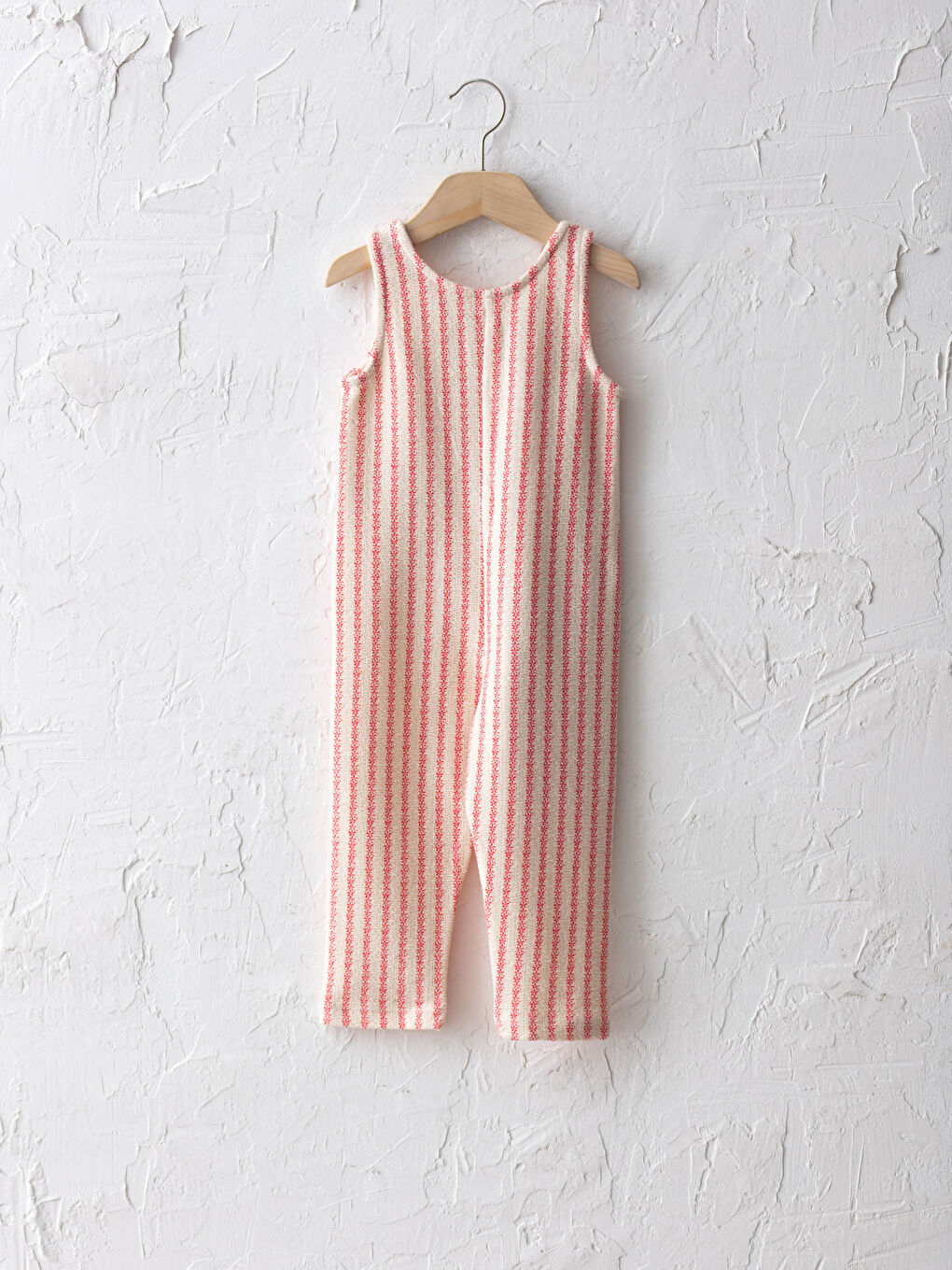 Mercan Askılı Bisiklet Yaka Çizgili Kız Bebek Tulum Salopet-1