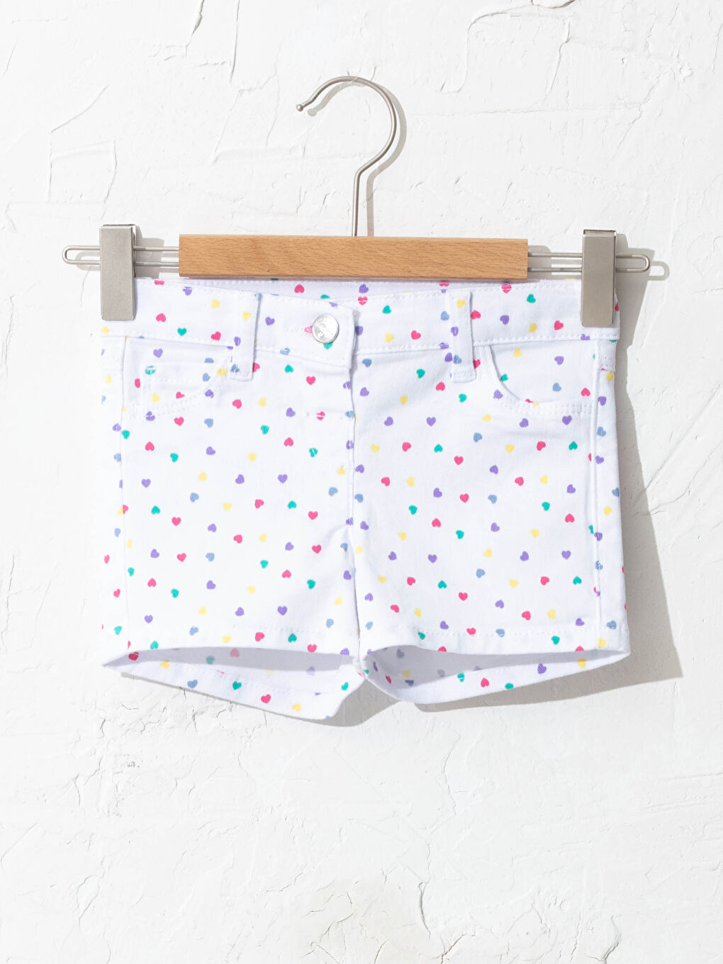 Short en gabardine pour bébé fille