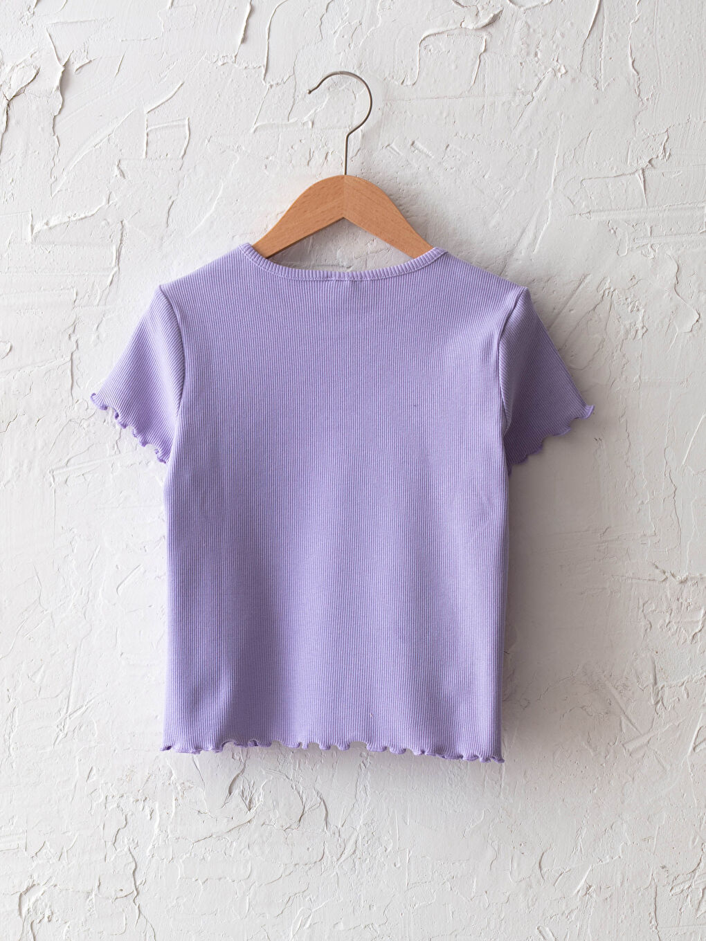 Crew Neck Embroidery Detailed Short Sleeve Cotton Girls T-Shirt-1