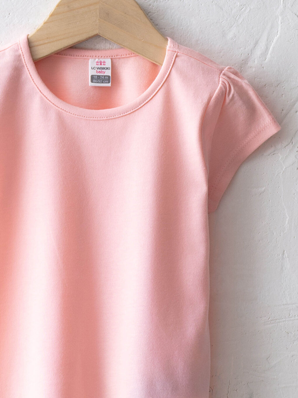 Basic Crew Neck Short Sleeve Cotton Baby Girl T-Shirt 2 Pieces-2