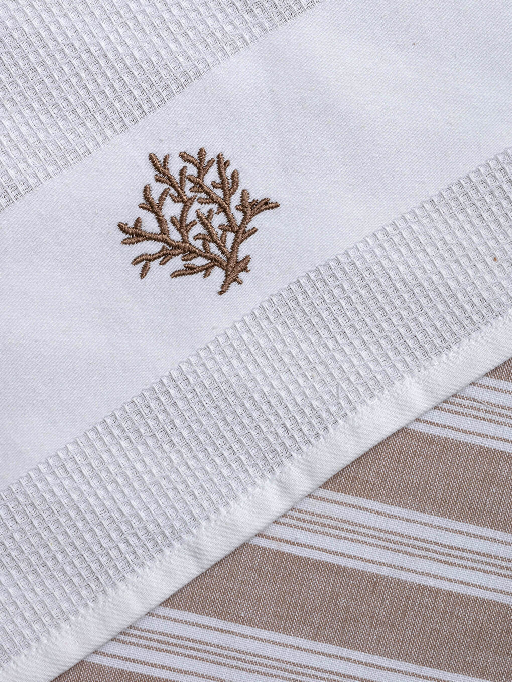 قطعة قماش تجفيف بتفاصيل تطريز 2 قطعة 40x60 سم-3