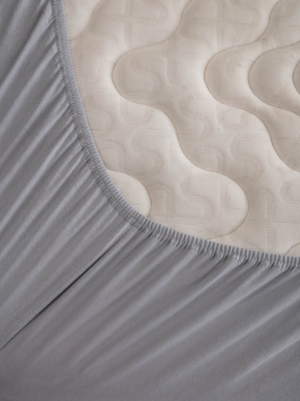 Gri Çift Kişilik Lastikli Örme Çarşaf 160x200x30 cm-2