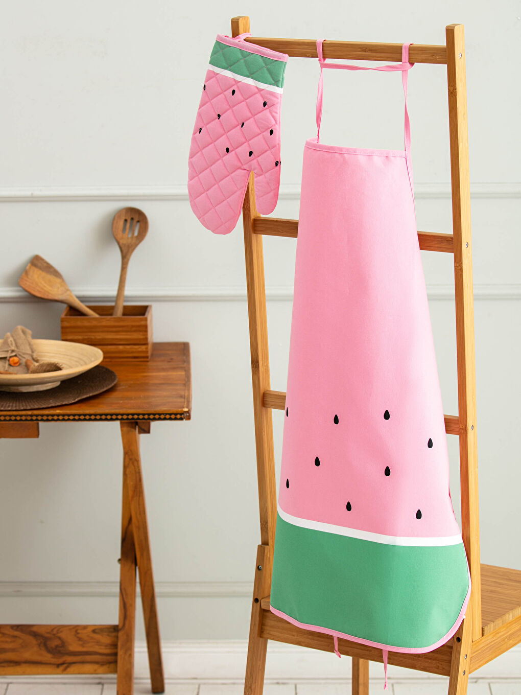 Watermelon Patterned Gabardine Kitchen Apron -S1CQ05Z8-F9C