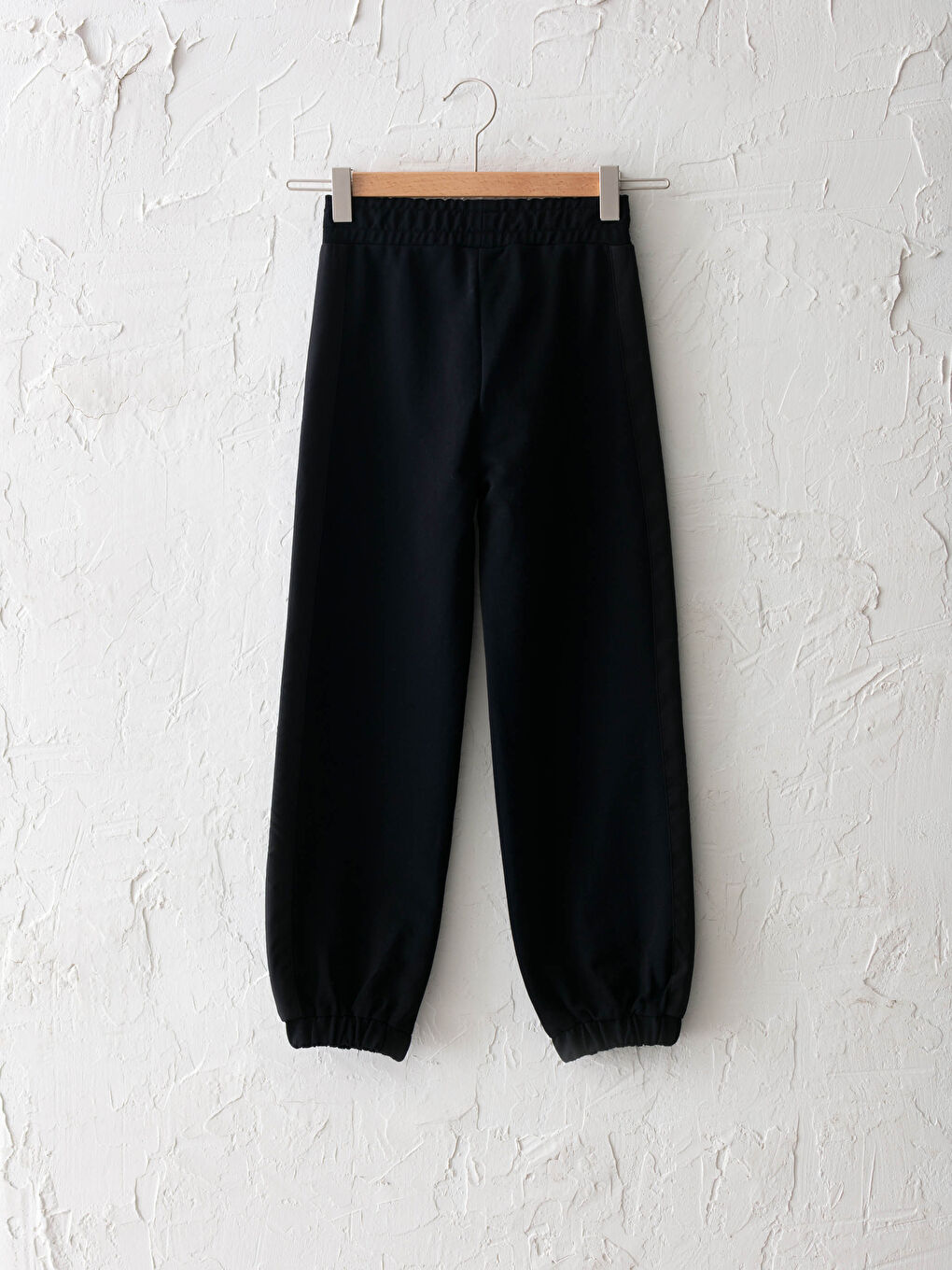 Siyah Beli Lastikli Basic Kız Çocuk Eşofman Altı-1