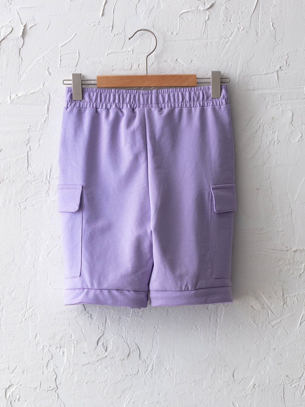 Lila Beli Lastikli Kız Çocuk Şort Pantolon-2