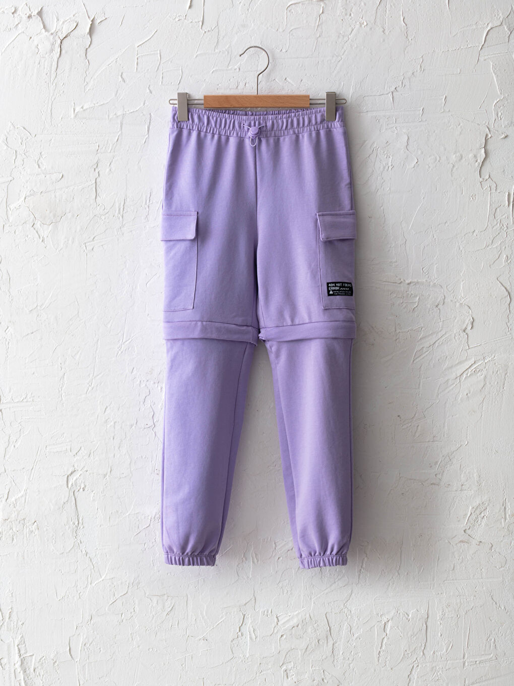 Lila Beli Lastikli Kız Çocuk Şort Pantolon-1