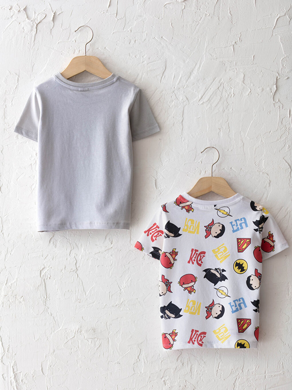 Crew Neck Short Sleeve Batman Printed Baby Boy T-Shirt 2 Pieces-1