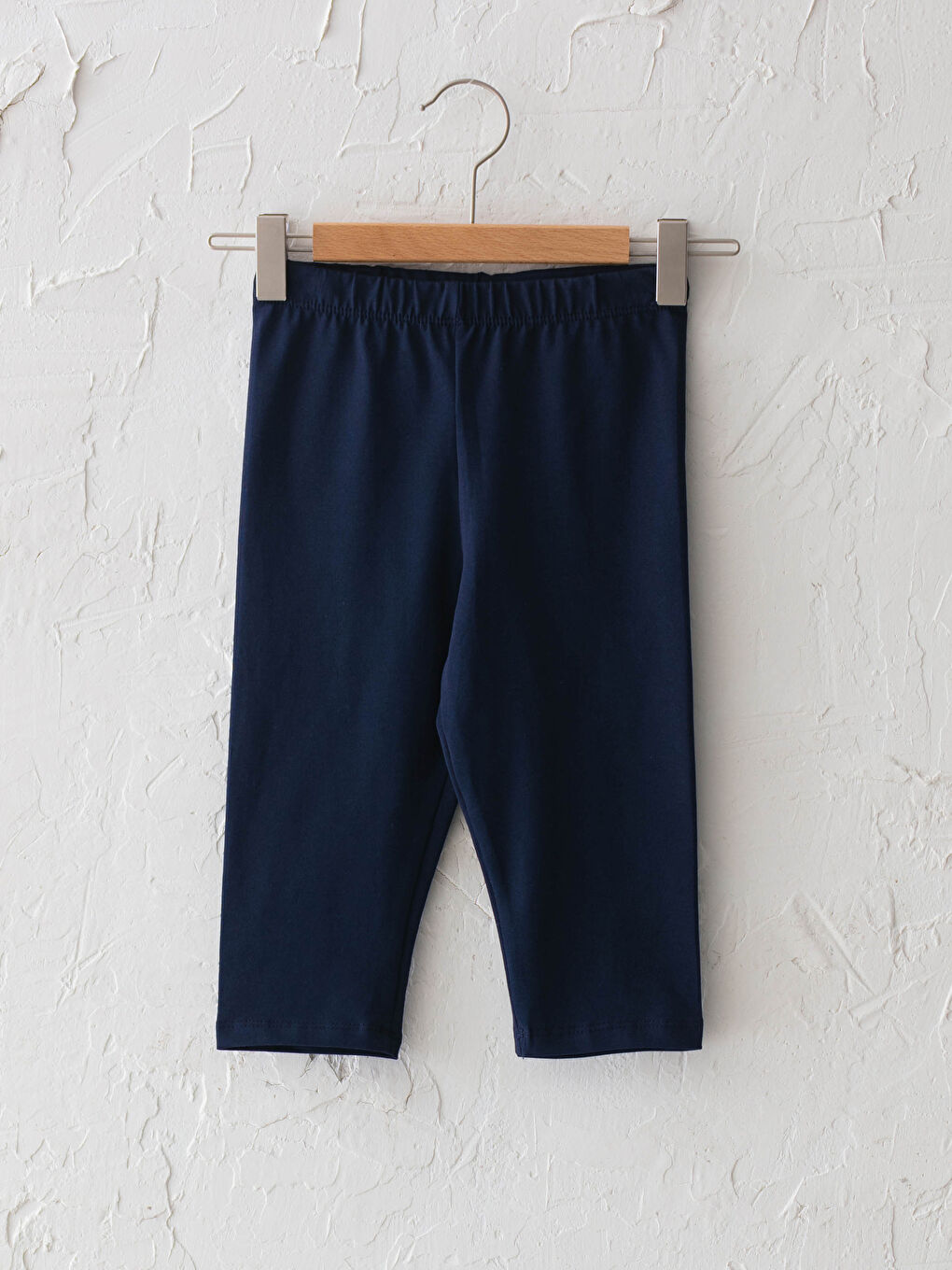 Lacivert Basic Pamuklu Kız Çocuk Diz Altı Tayt