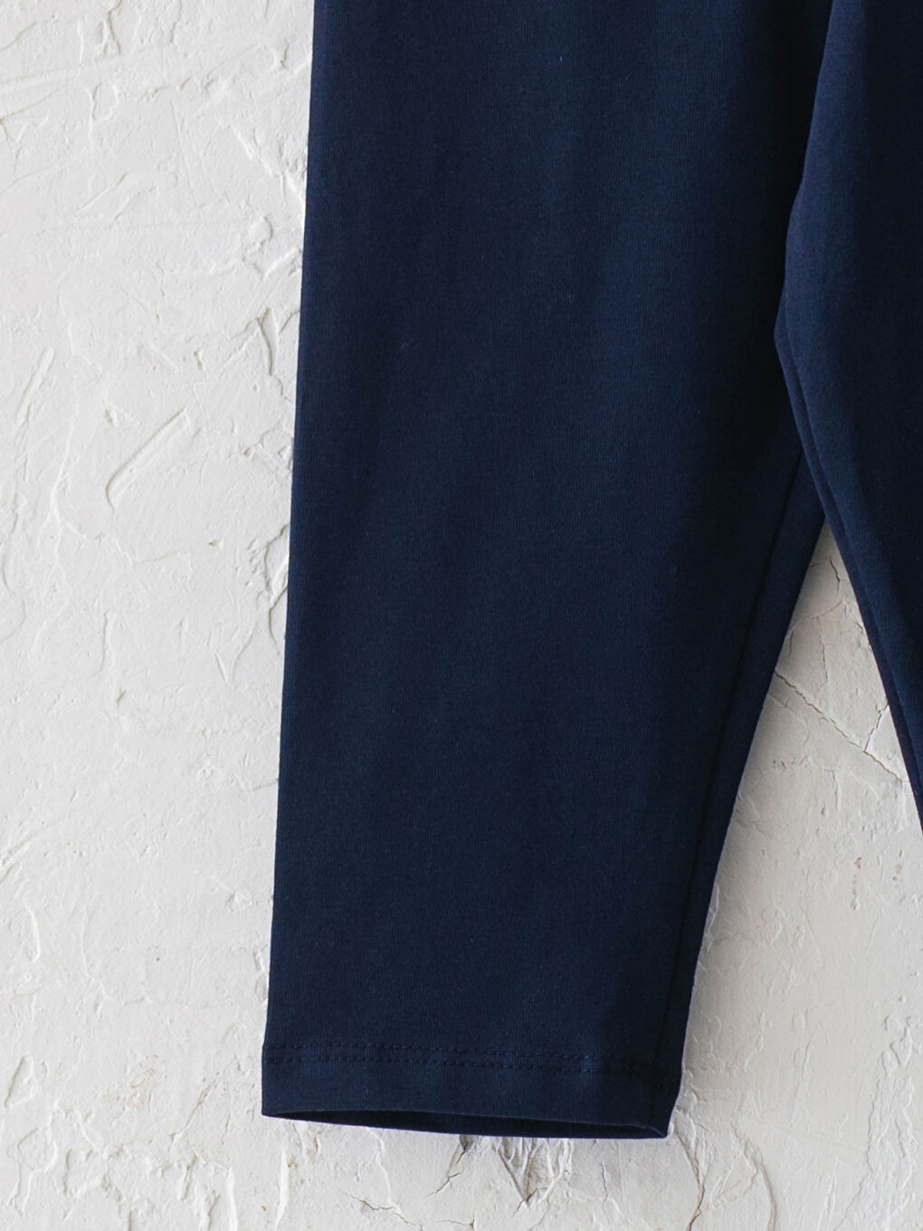 Lacivert Basic Pamuklu Kız Çocuk Diz Altı Tayt-2