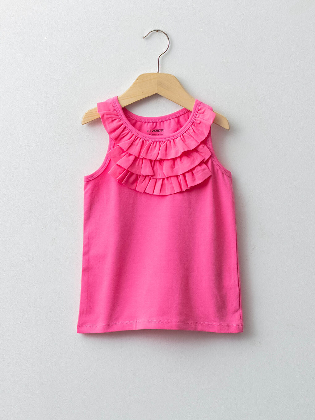 Crew Neck Basic Ruffle Detail Girl Athlete