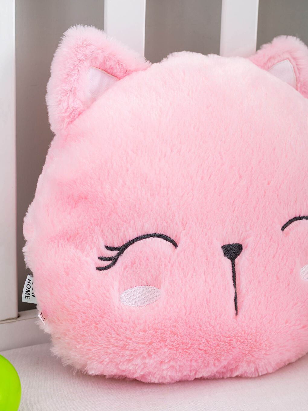 Pembe Bebek Pelüş Dolgulu Kedi Kırlent-2