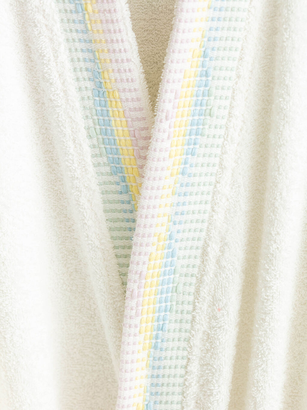 Peignoir de Bain Jacquard à Col Châle pour Femmes-1