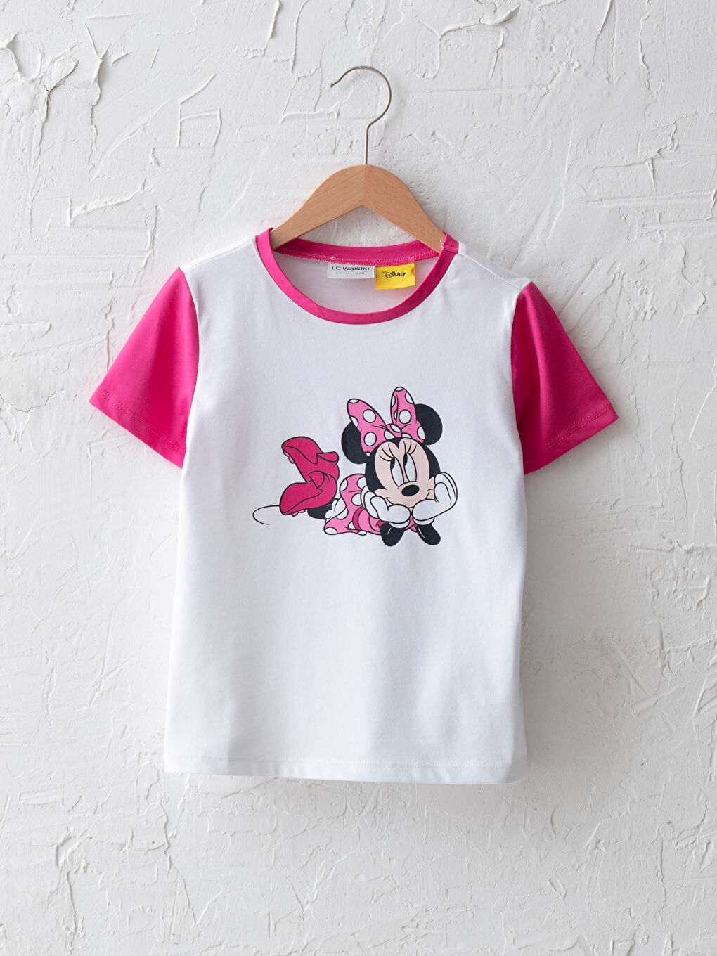 Crew Neck Minnie Mouse Printed Short Sleeve Girls' T-Shirt
