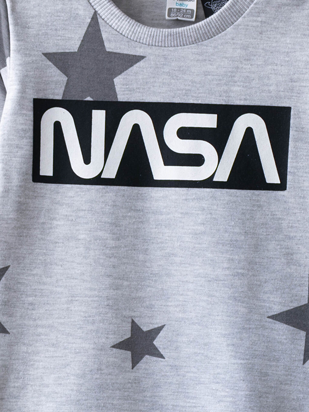 LCW baby Crew Neck Long Sleeve Nasa Printed Baby Boy T-Shirt -S1DM38Z1-LRW