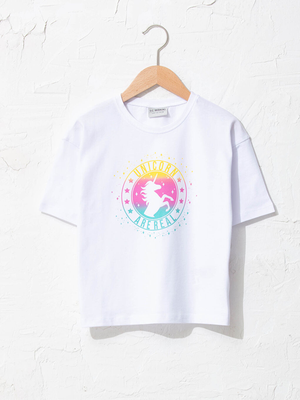 Crew Neck Printed Short Sleeve Girls' T-Shirt -S1DS62Z4-R9K