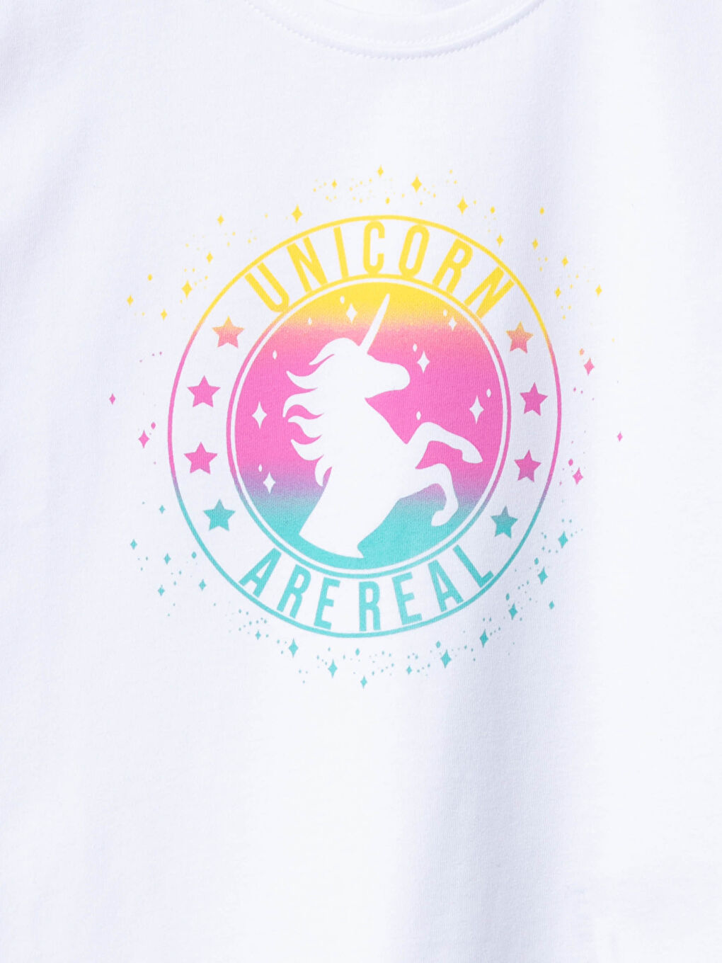 Crew Neck Printed Short Sleeve Girls' T-Shirt -S1DS62Z4-R9K