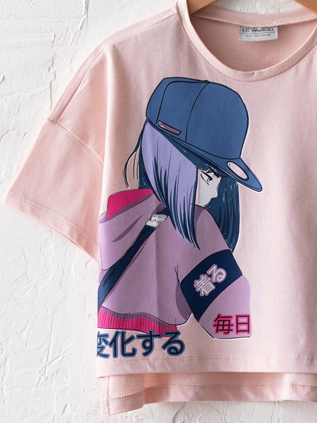 Crew Neck Printed Short Sleeve Girls' T-Shirt-2