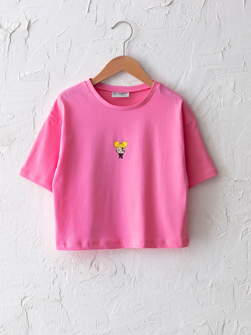 Crew Neck Printed Short Sleeve Girls' T-Shirt