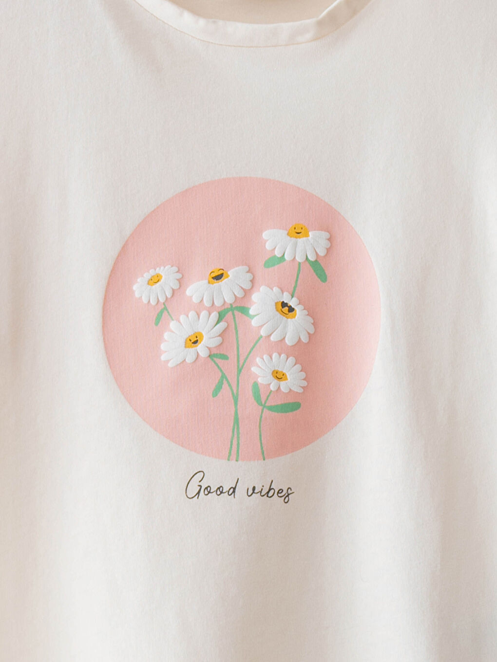 Crew Neck Printed Short Sleeve Girls' T-Shirt-2