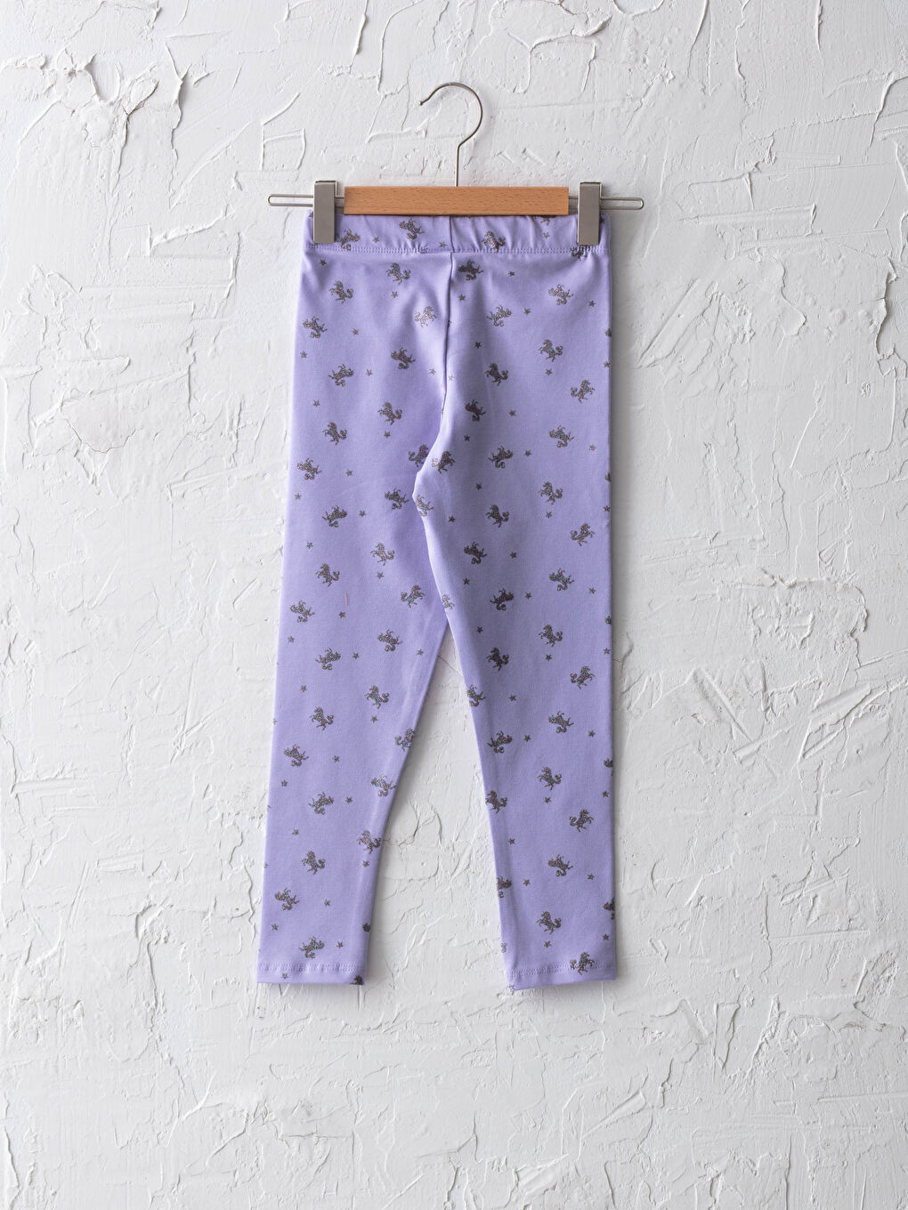 Printed Cotton Girls Long Leggings-1