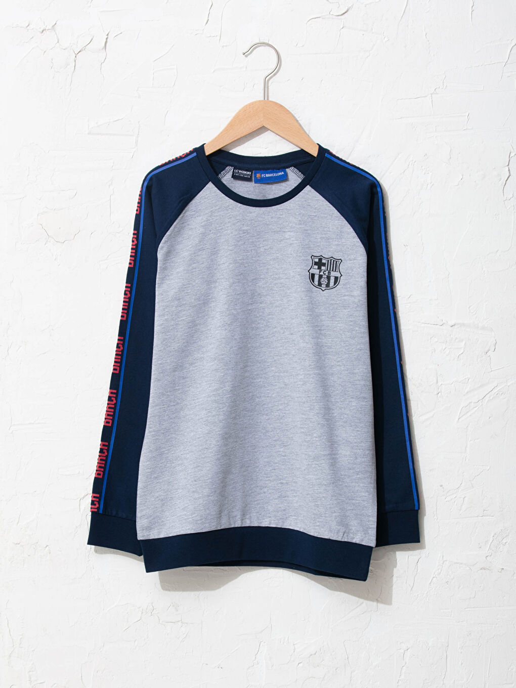 T-Shirt Garçon De Fan Manches Longues Imprimé FC Barcelone Col Rond