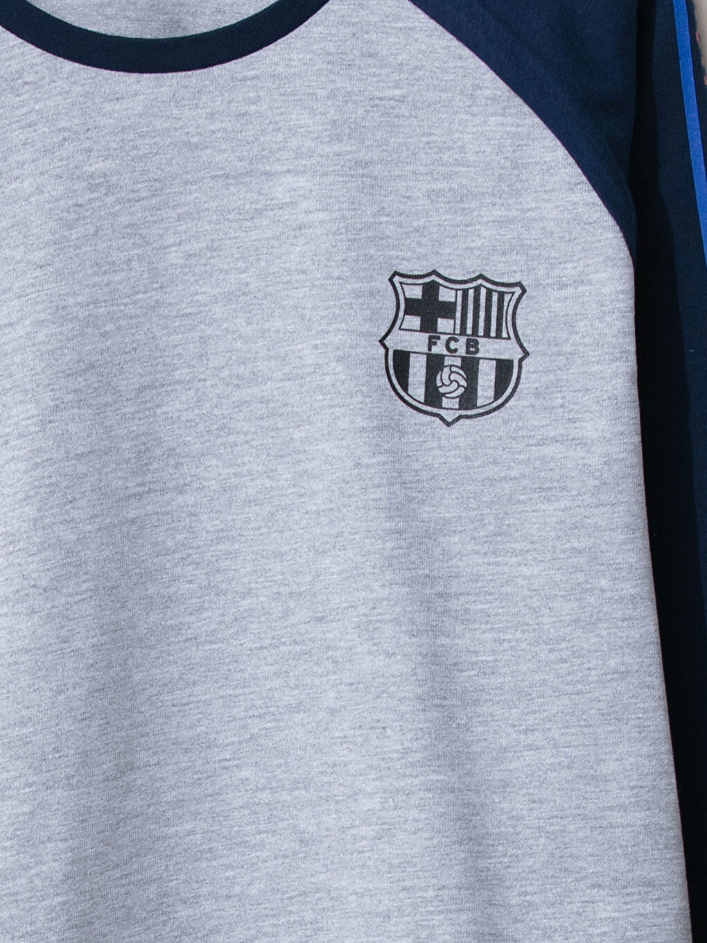 T-Shirt Garçon De Fan Manches Longues Imprimé FC Barcelone Col Rond-2