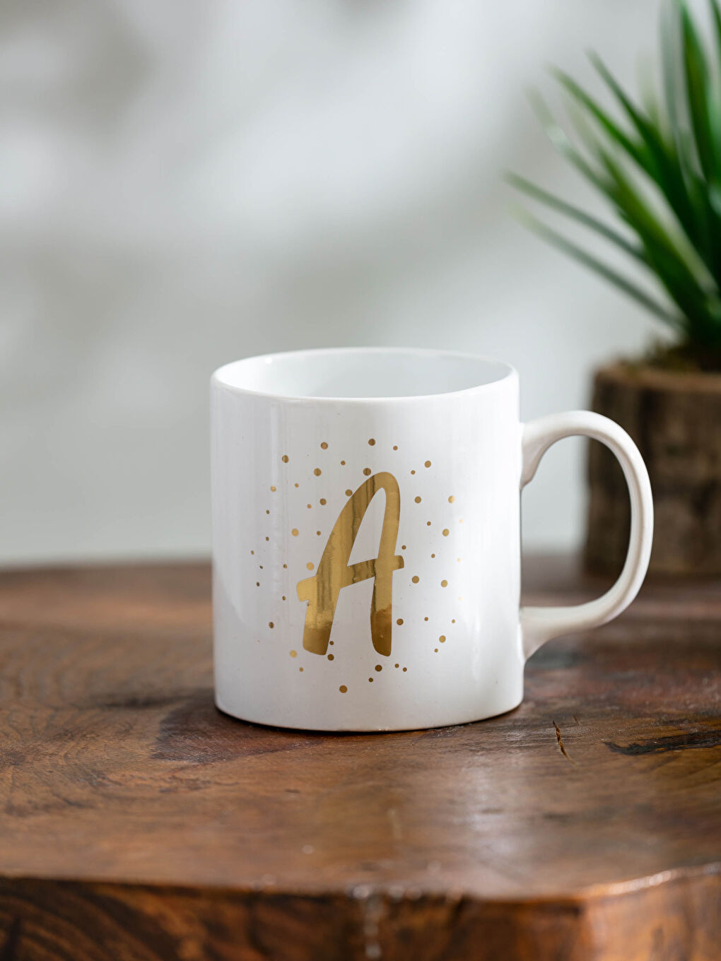 A letter Gold Cup Ceramic Printed Glass