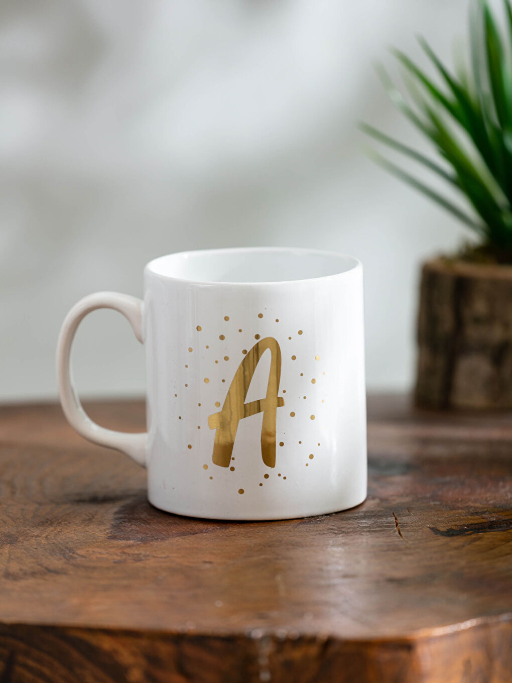 A letter Gold Cup Ceramic Printed Glass-1