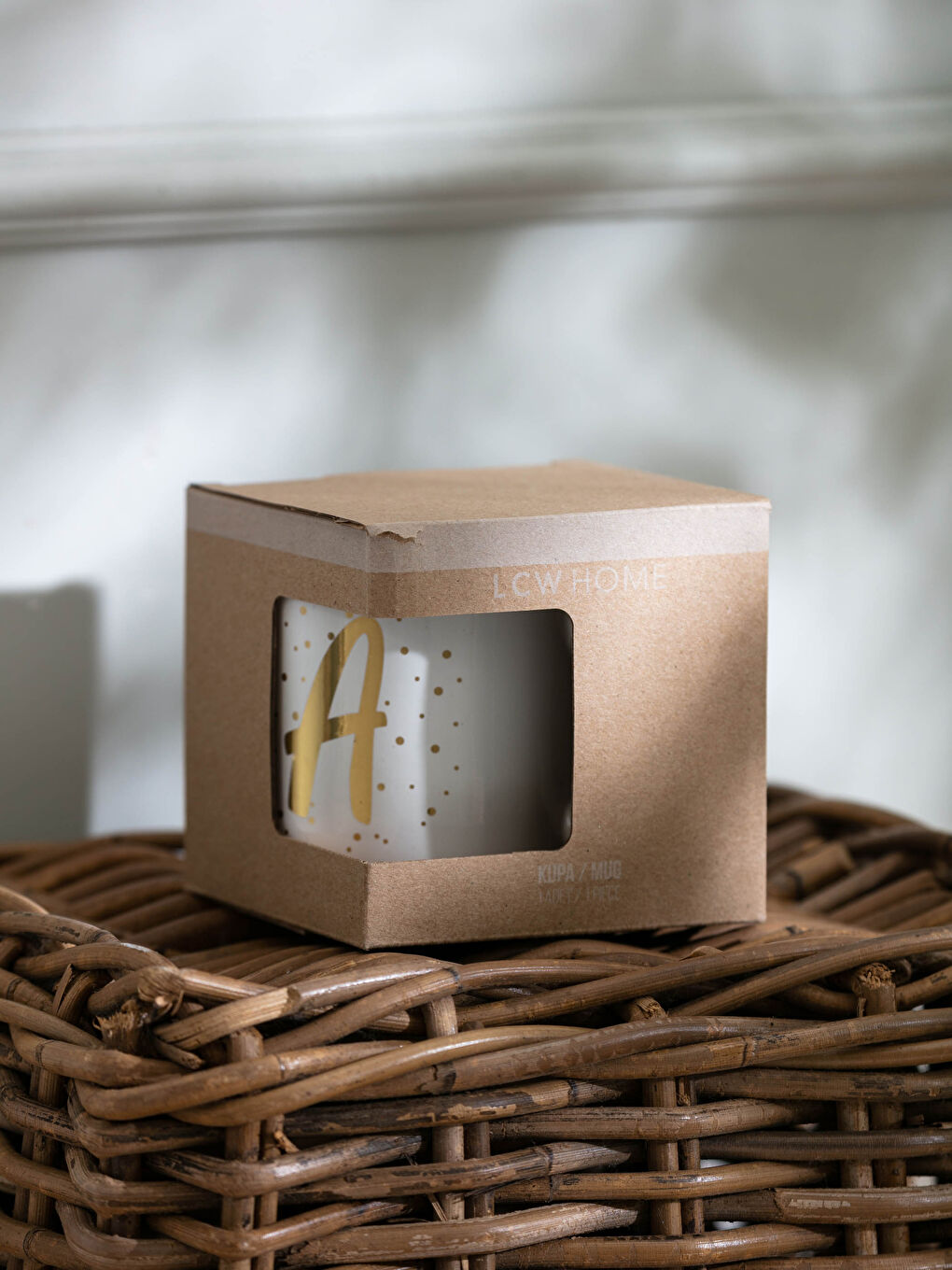 A letter Gold Cup Ceramic Printed Glass-2