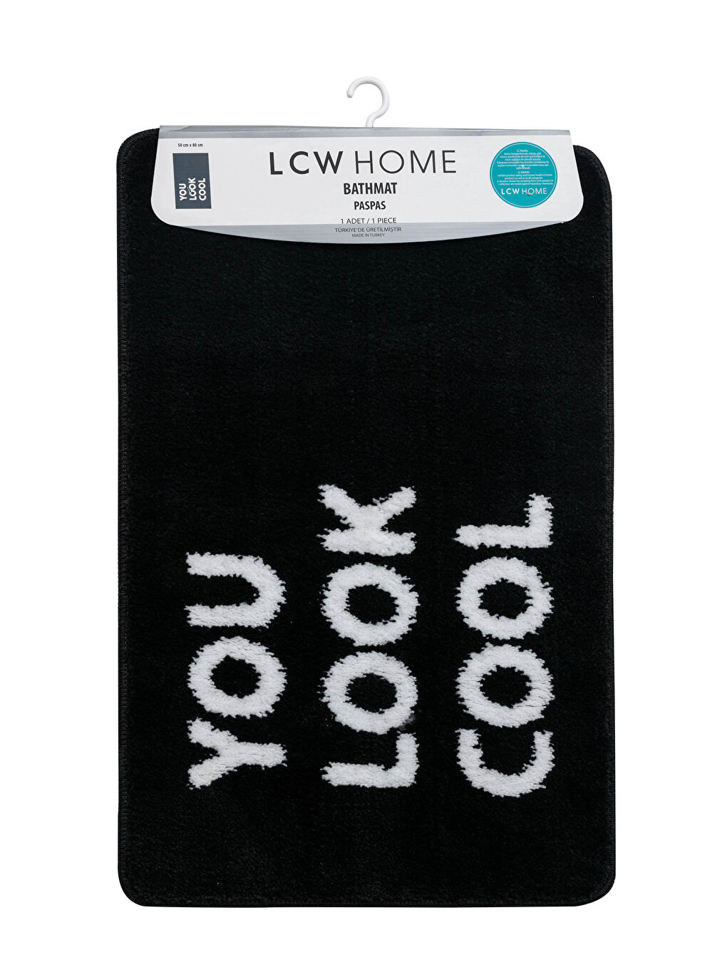 Gri Slogan Baskılı Banyo Paspası 50x80 cm-3