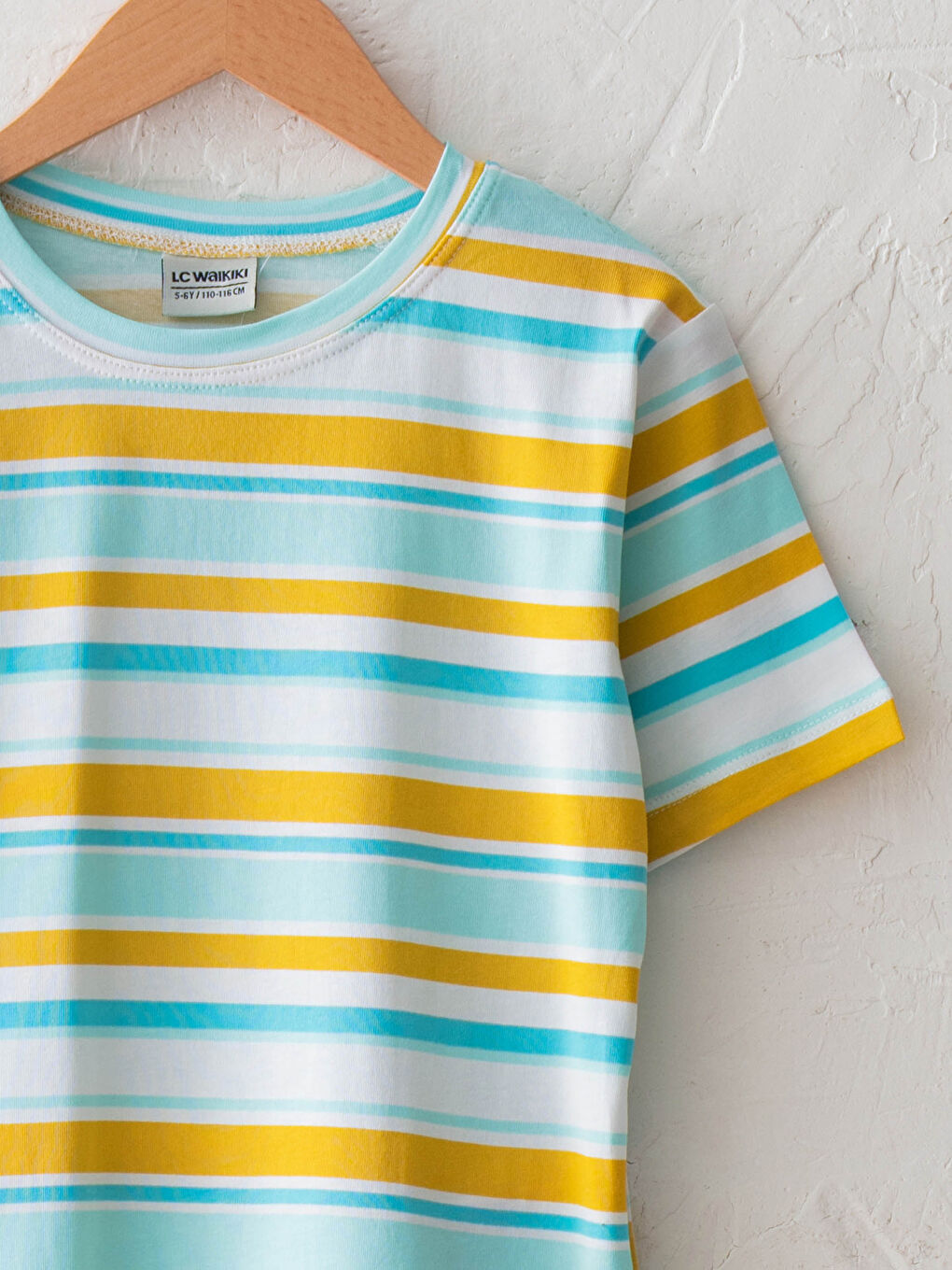 Crew Neck Striped Short Sleeve Boys' T-Shirt-2