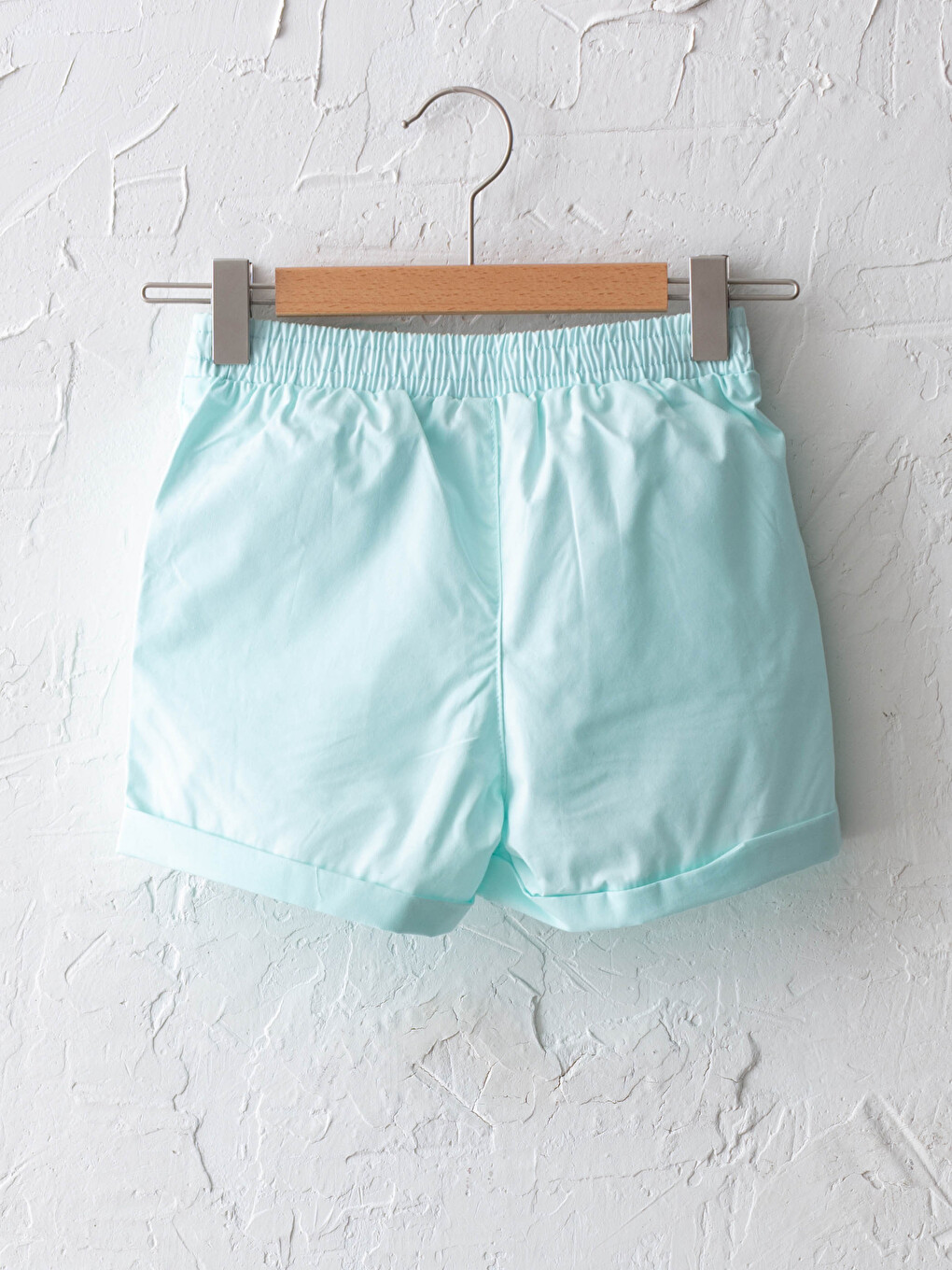 Basic Elastic Waist Girls' Shorts-1