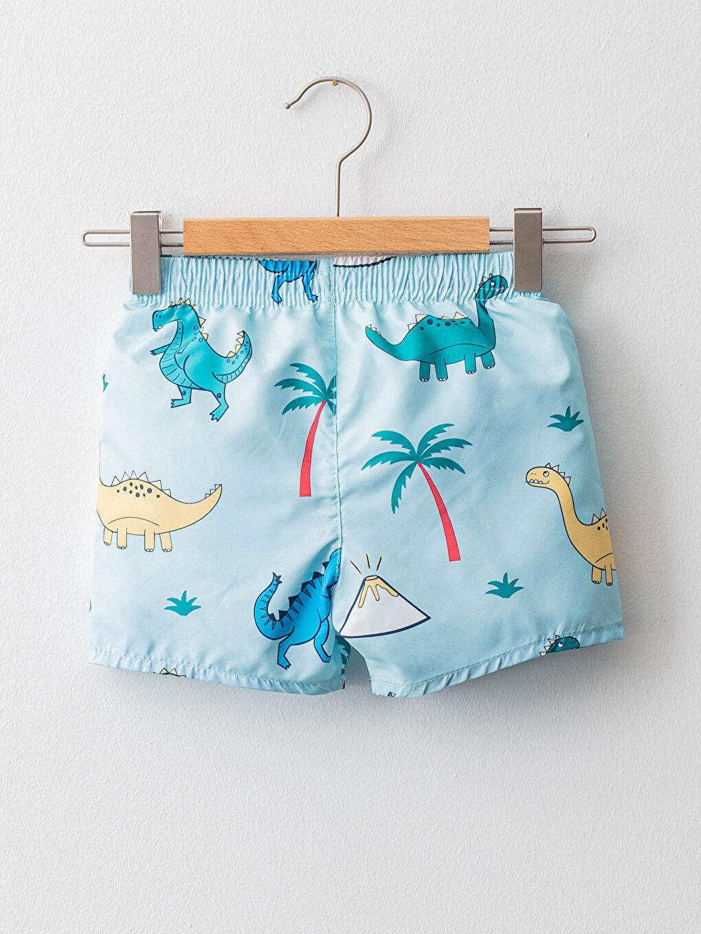 Elastic Waist Printed Baby Boy Fishnet Detailed Marine Shorts-1