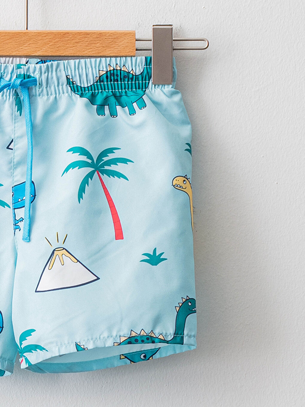 Elastic Waist Printed Baby Boy Fishnet Detailed Marine Shorts-2