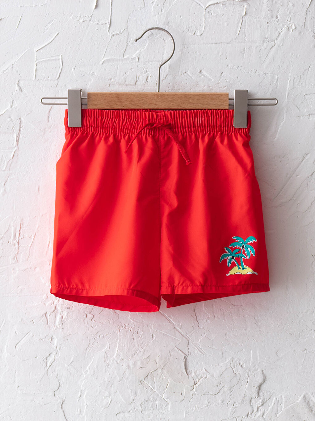 Elastic Waist Printed Baby Boy Fishnet Detailed Marine Shorts -S1ES26Z1-GYE