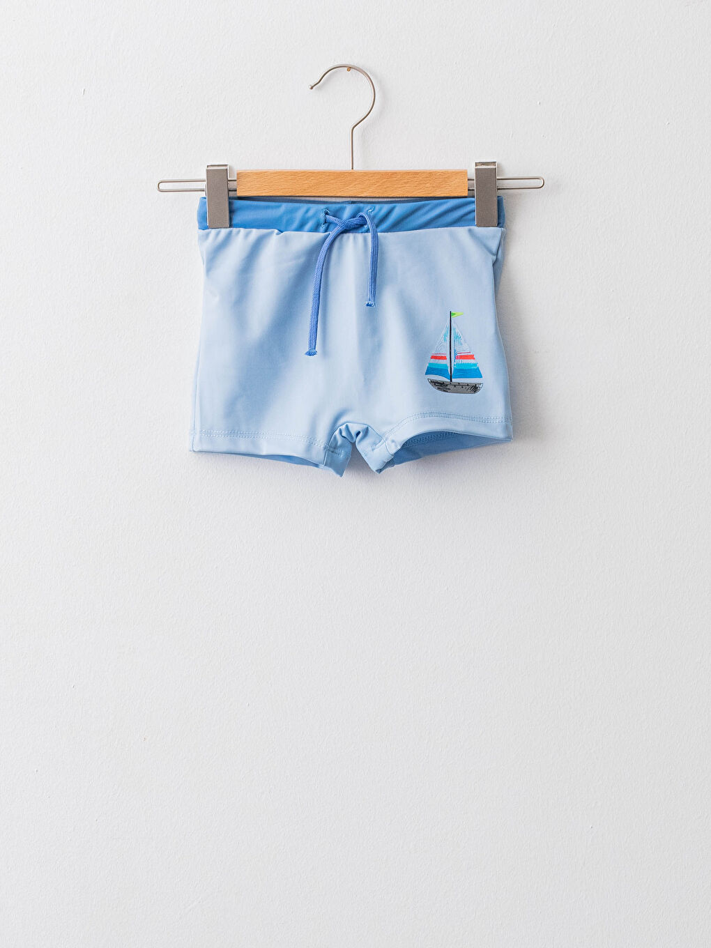Elastic Waist Printed Baby Boy Fishnet Detailed Marine Shorts
