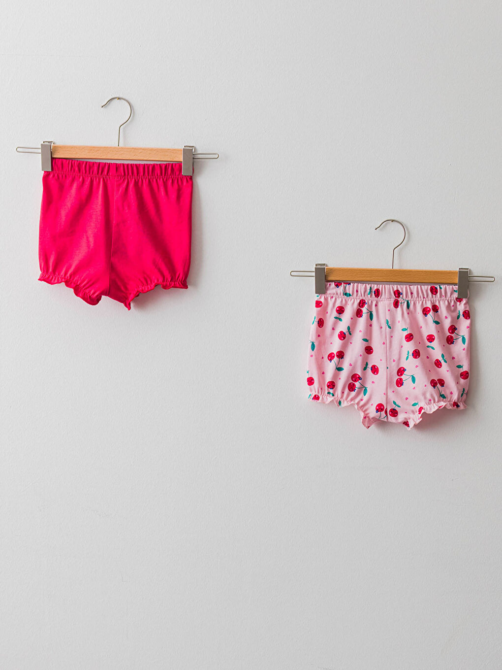 Pembe Beli Lastikli Kız Bebek Pijama Alt 2'li-1