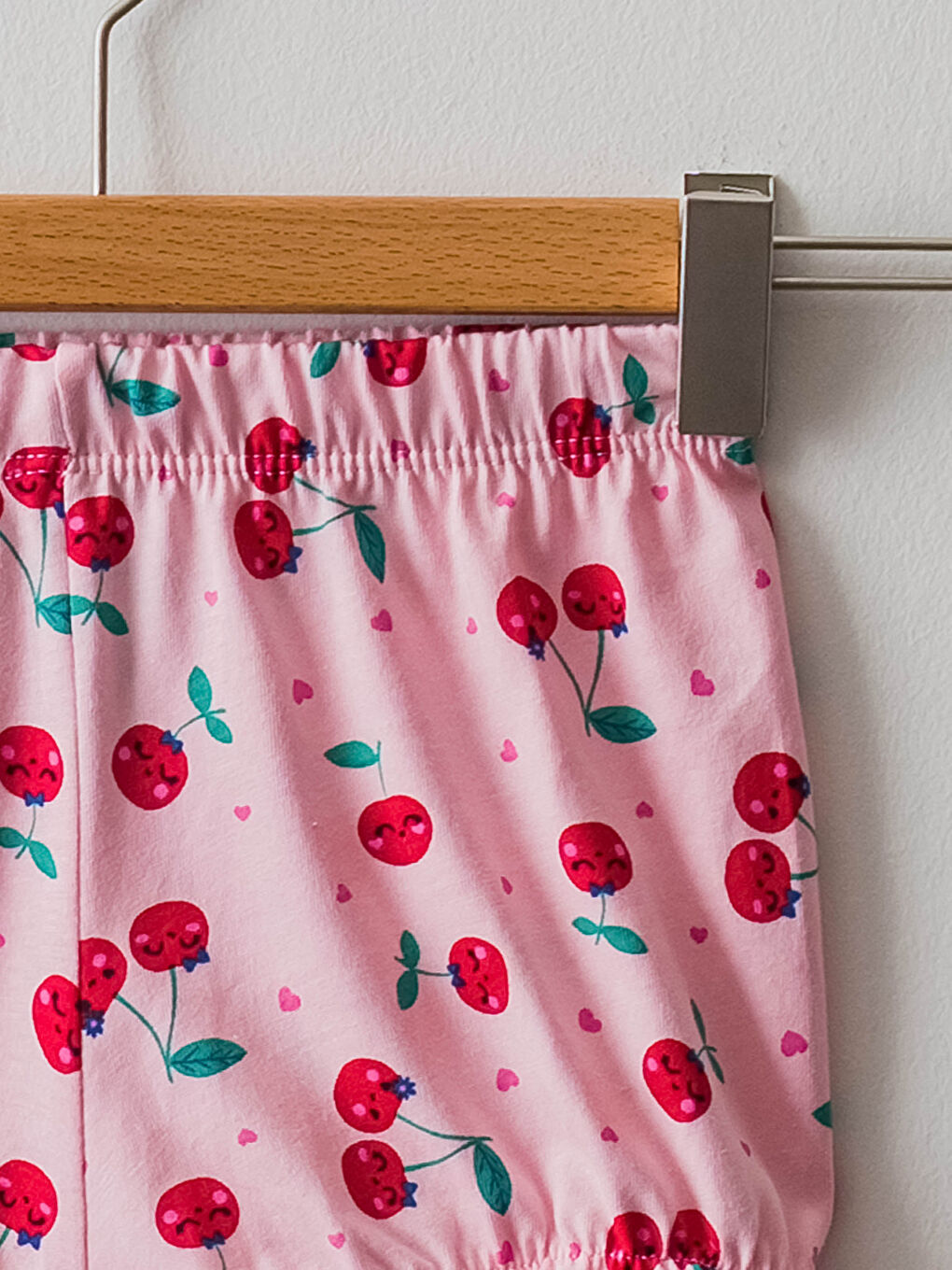 Pembe Beli Lastikli Kız Bebek Pijama Alt 2'li-2