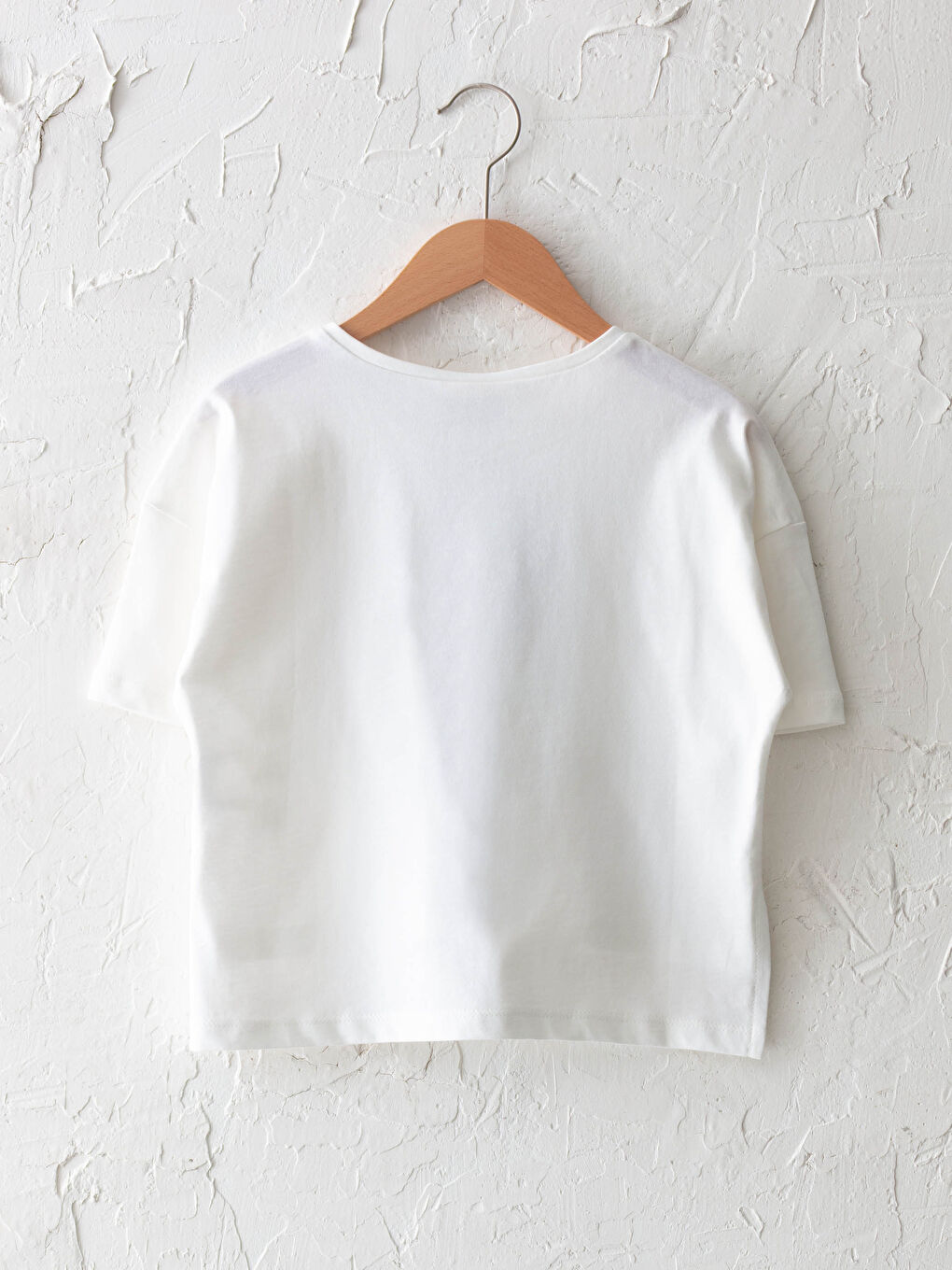 Ekru Bisiklet Yaka İkizler Burç Baskılı Kısa Kollu Kız Çocuk Tişört-1