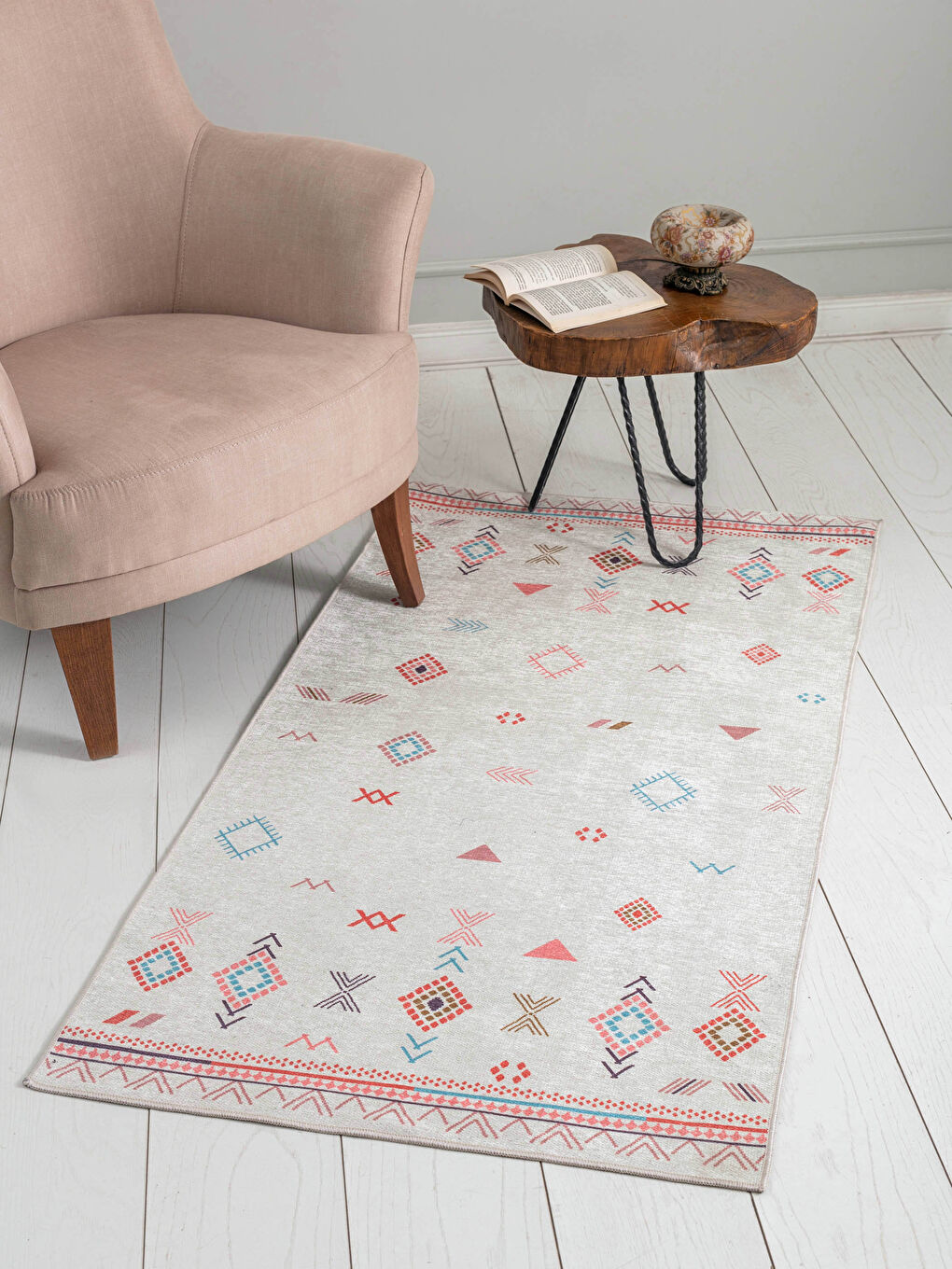 Karışık Baskılı Dokuma Halı 80x150 cm